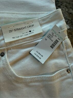 Maurices White Straight Crop Jeans - High Rise Super Stretch